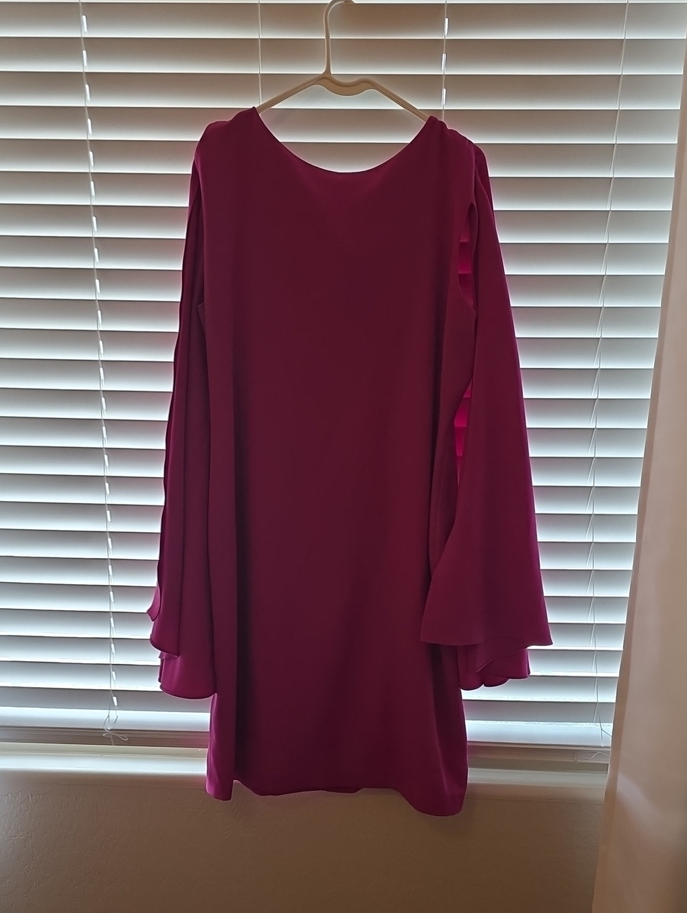 Marc Bouwer Fuchsia Long-Sleeve Cape Dress